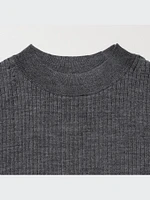 Merino Ribbed Sweater | Mock Neck Half Sleeve