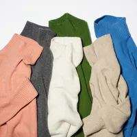 Souffle Yarn High Neck Long-Sleeve Sweater