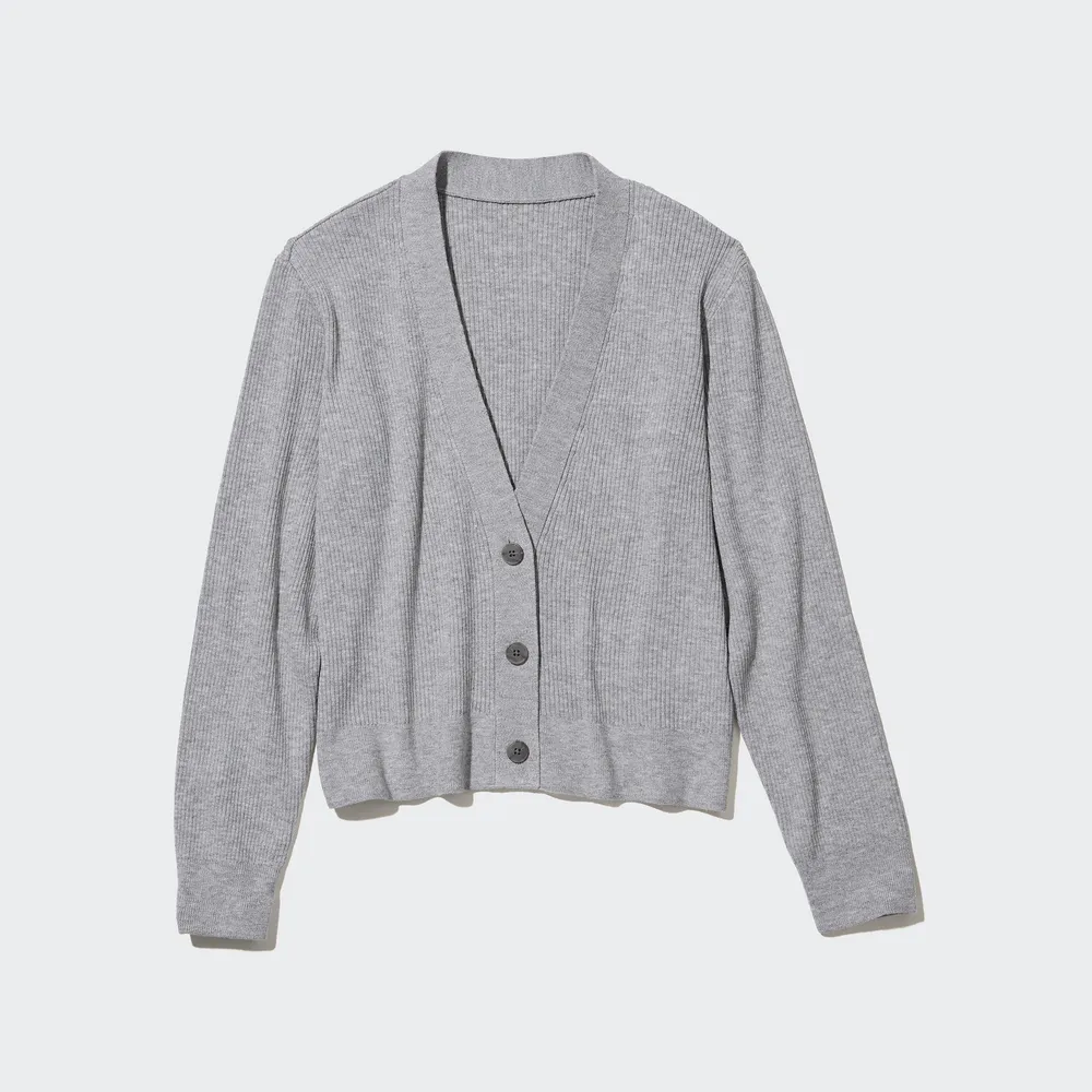 WASHABLE KNIT RIBBED CARDIGAN (LONG SLEEVE)