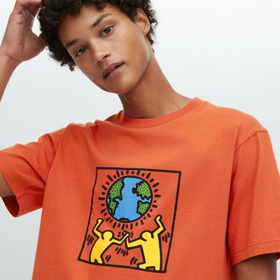 PEACE FOR ALL Short-Sleeve Graphic T-Shirt (Keith Haring)