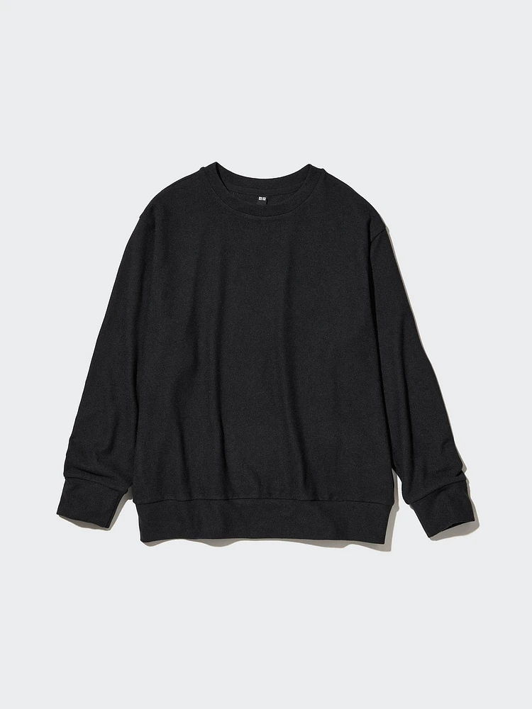 SOFT KNITTED FLEECE CREW NECK LONG SLEEVE T-SHIRT