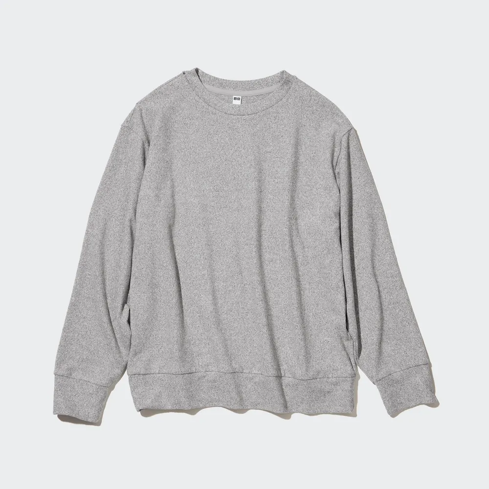 SOFT KNITTED FLEECE CREW NECK LONG SLEEVE T-SHIRT