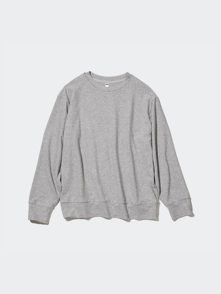 SOFT KNITTED FLEECE CREW NECK LONG SLEEVE T-SHIRT