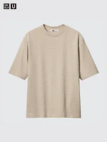 AIRism Cotton Oversized T-Shirt | Half-Sleeve Striped