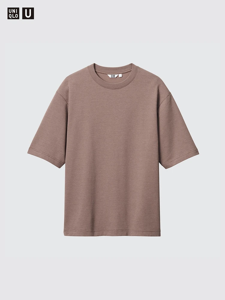 AIRism Cotton Oversized T-Shirt | Half-Sleeve Striped