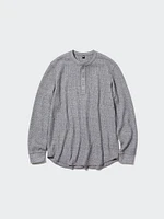 Waffle T-Shirt | Henley Neck | Long Sleeve