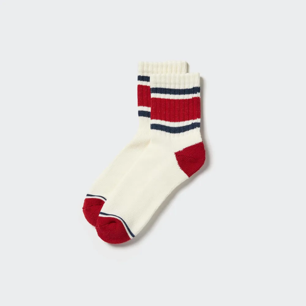 PATTERN LINED HALF SOCKS