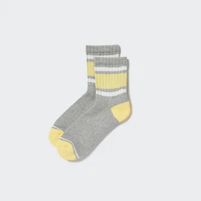 PATTERN LINED HALF SOCKS