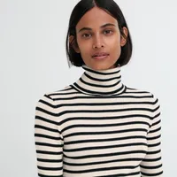 EXTRA FINE MERINO RIBBED TURTLENECK SWEATER