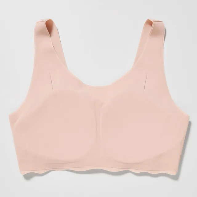 Uniqlo, Intimates & Sleepwear, Uniqlo Airism Vneck Bra Top Size L Light  Pink Wirelessseam Free