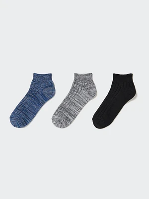 SHORT SOCKS 3P (MIX YARN RIBBED