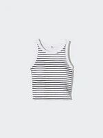 Ribbed Cropped Sleeveless Bra Top