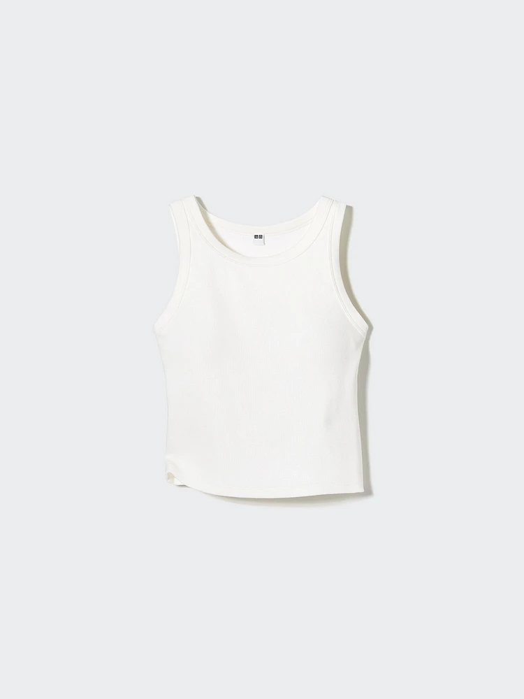 RIBBED CROPPED BRA SLEEVELESS TOP