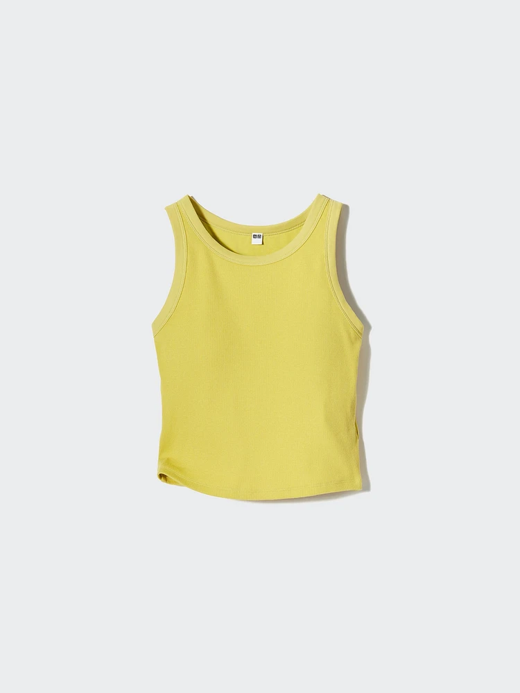 RIBBED CROPPED BRA SLEEVELESS TOP