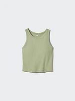 RIBBED CROPPED BRA SLEEVELESS TOP