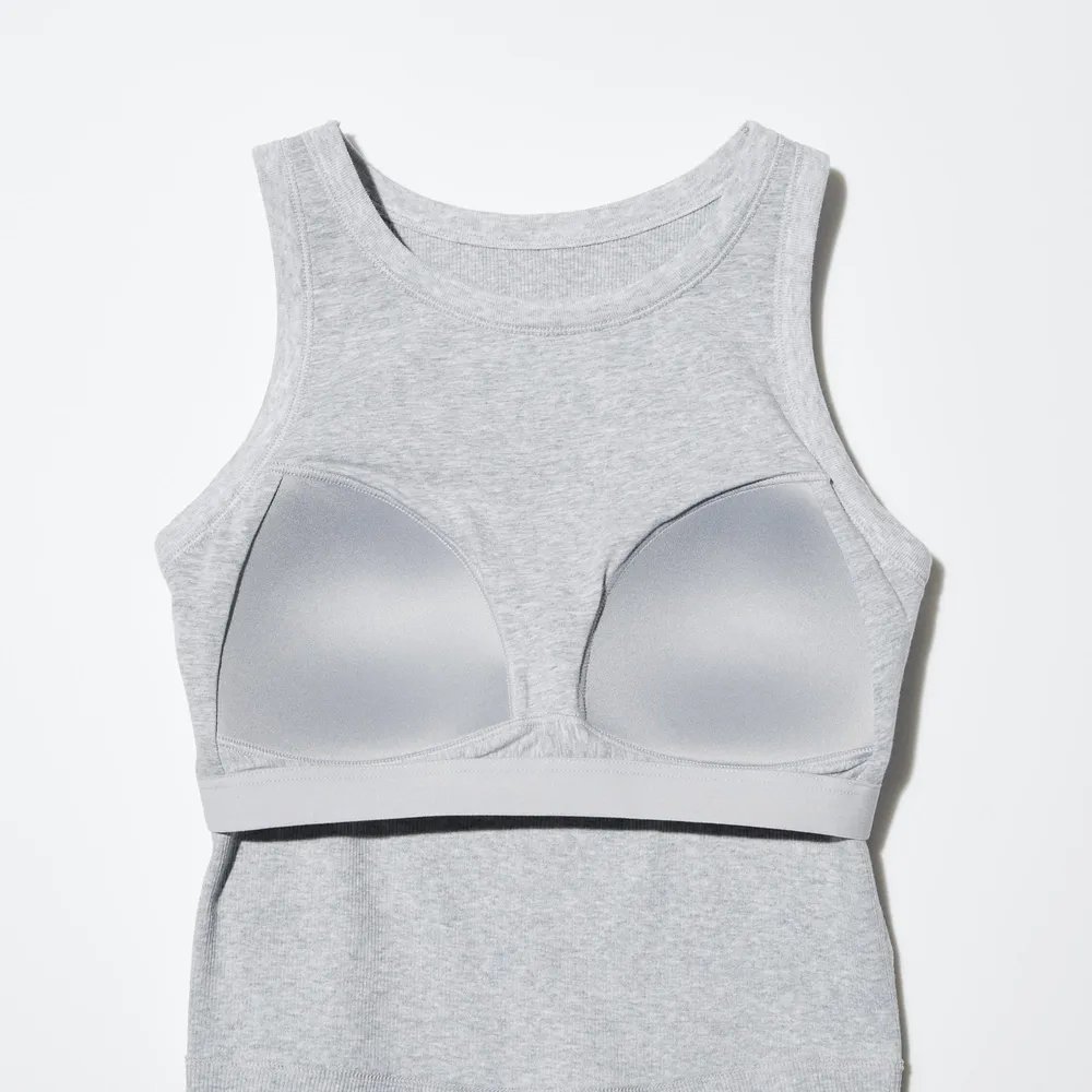 UNIQLO RIBBED CROPPED BRA SLEEVELESS TOP