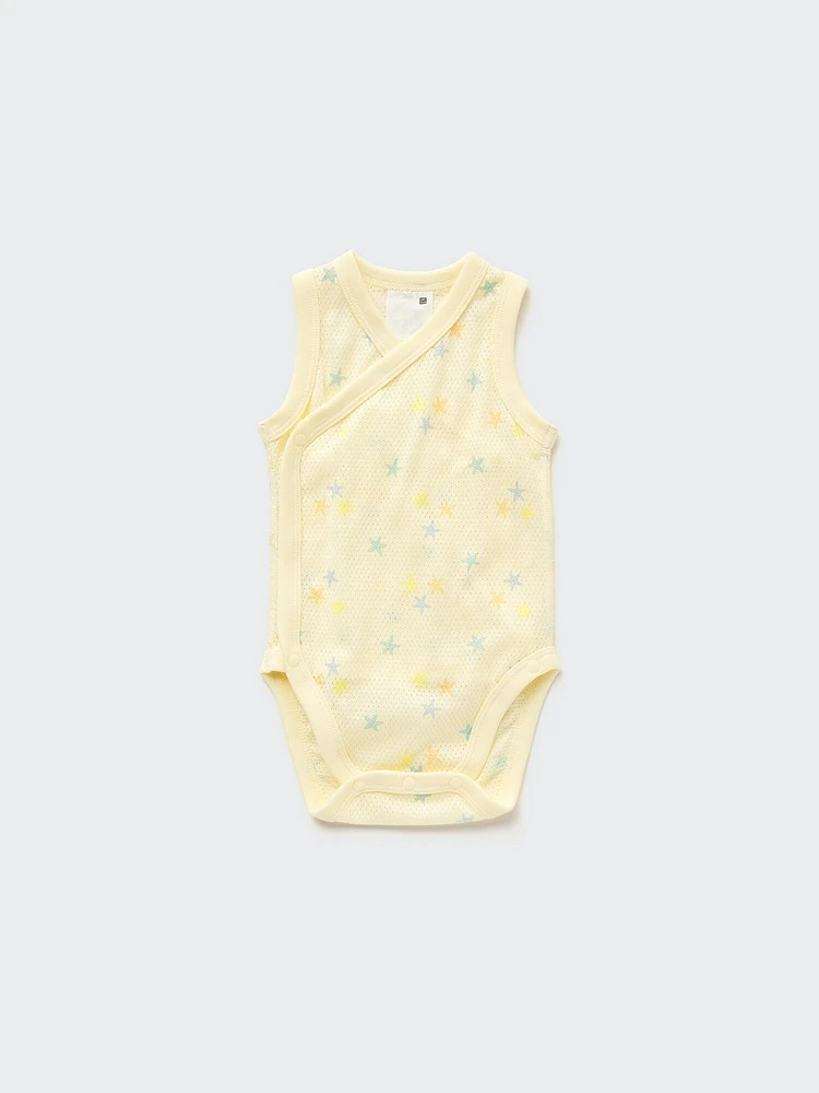 Cotton Mesh Sleeveless Printed Inner Bodysuit (Open Front)