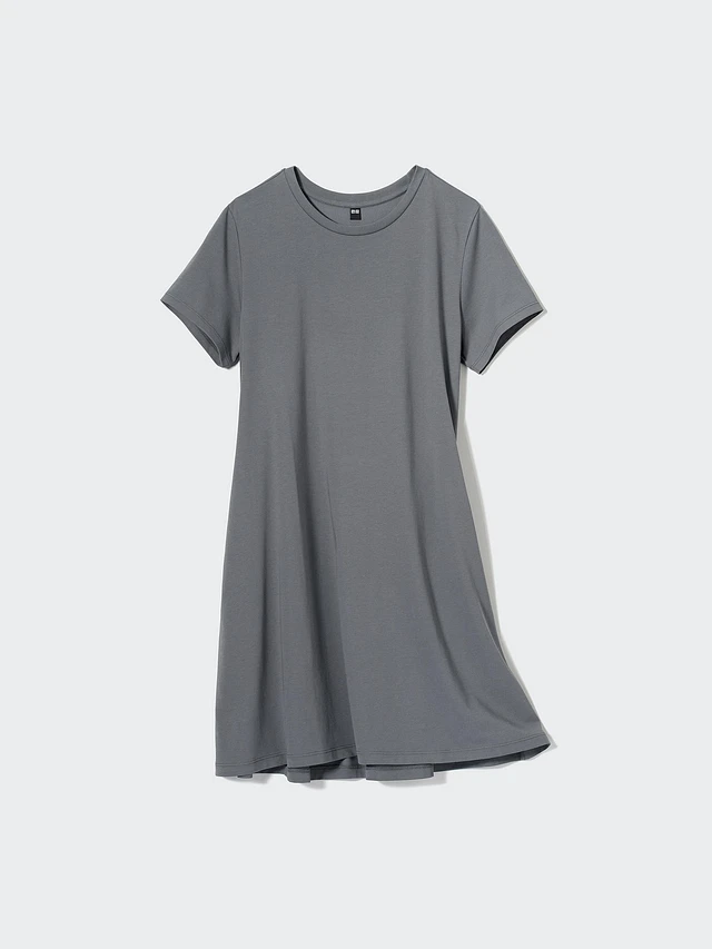 uniqlo a line mini dress Women's Mercerized Cotton Short-Sleeve A-Line Dress