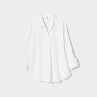 RAYON SKIPPER COLLAR 3/4 SLEEVE BLOUSE