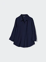 Rayon Skipper Collar Blouse | 3/4 Sleeve