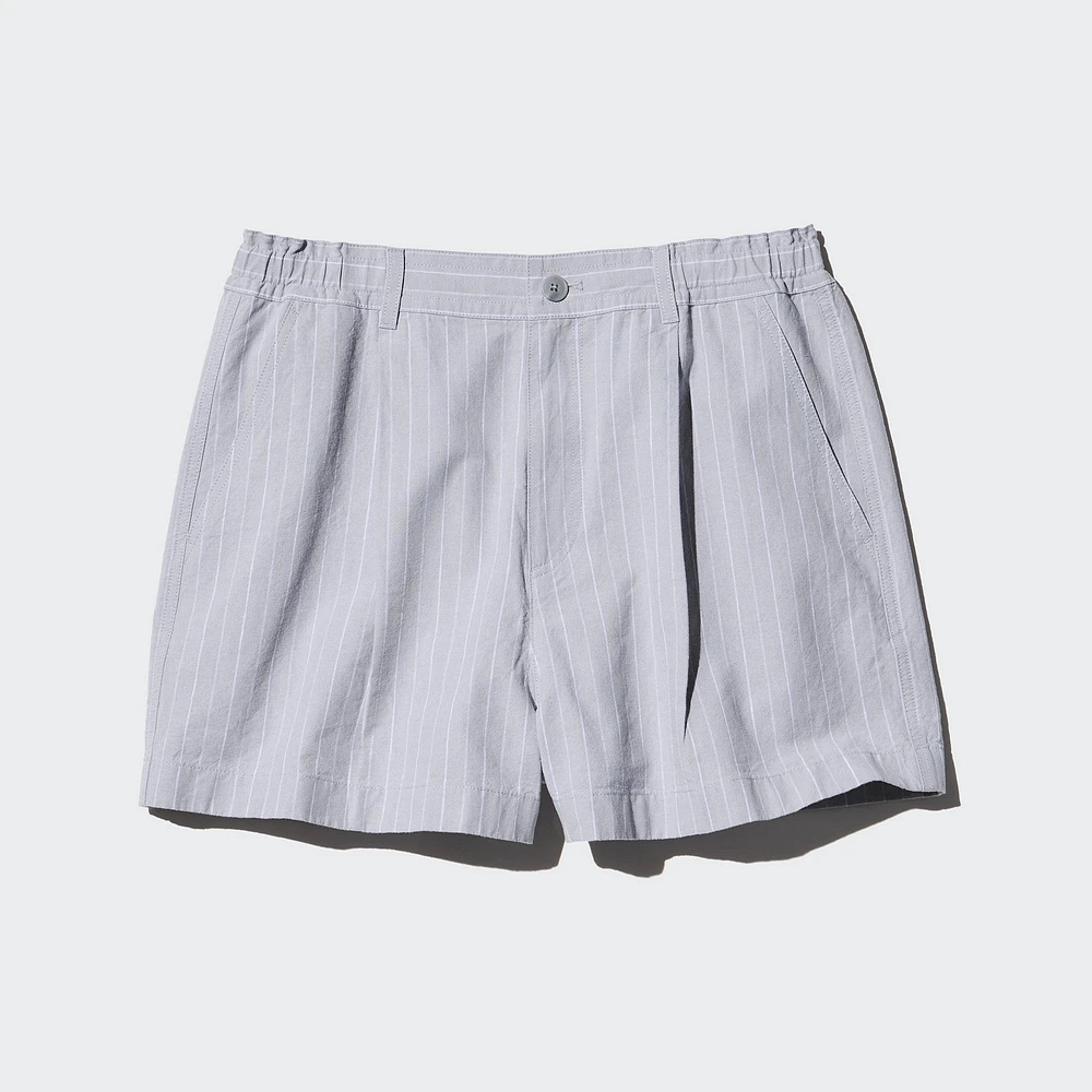 Linen Cotton Striped Shorts