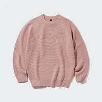 3D KNIT LONG SLEEVE CREW NECK SWEATER