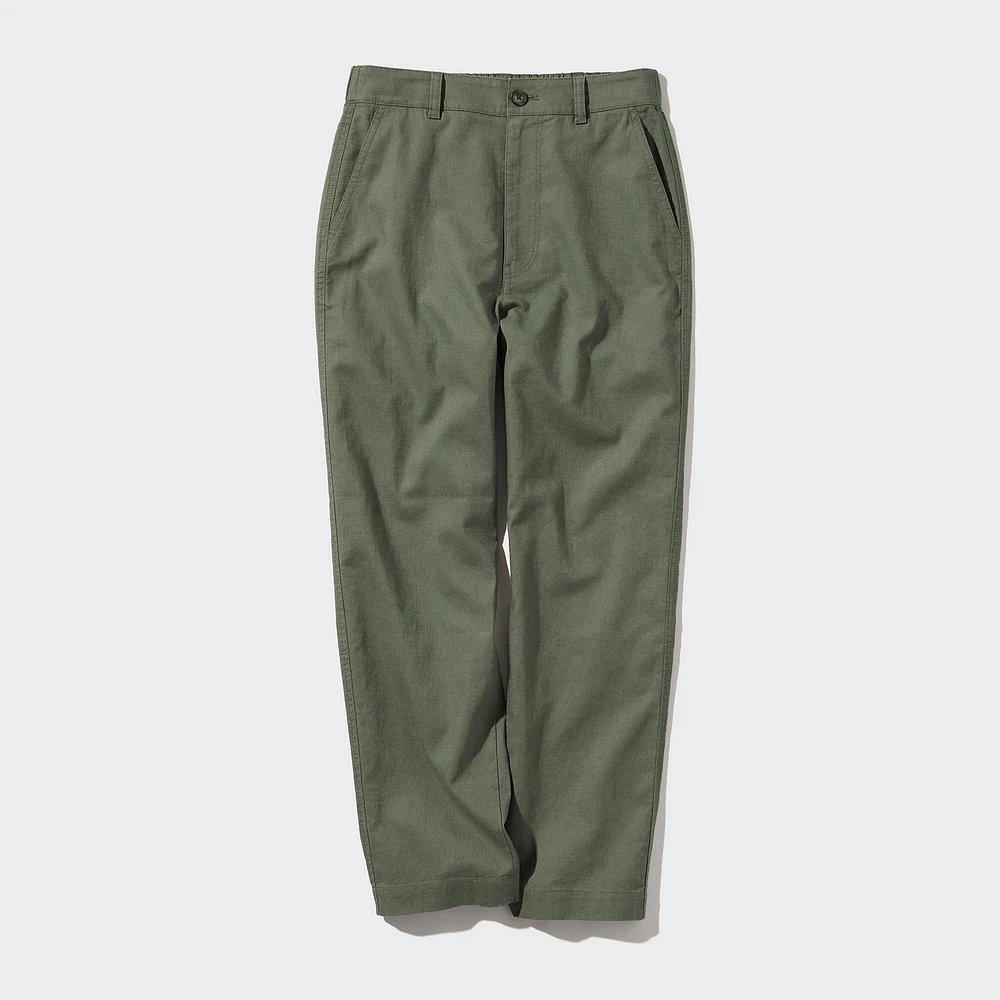 LINEN COTTON TAPERED PANTS