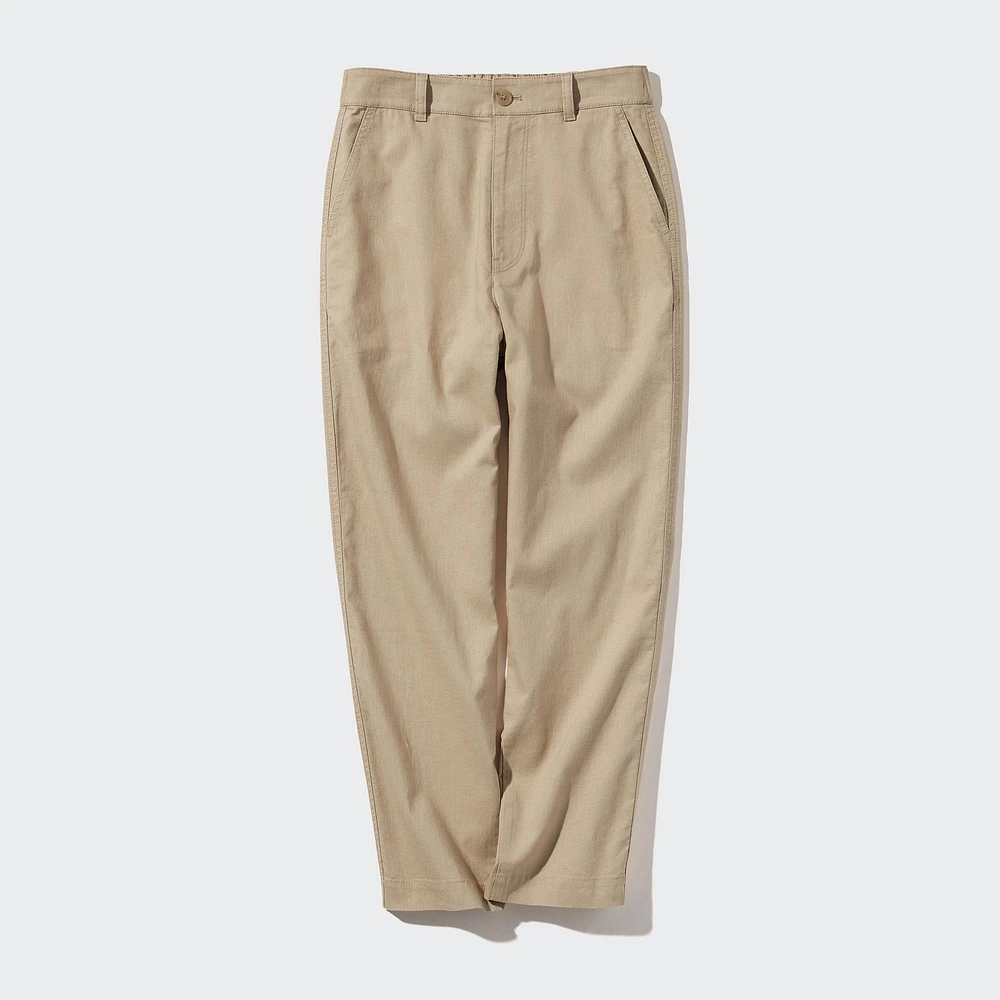 LINEN COTTON TAPERED PANTS