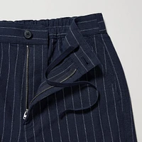 LINEN COTTON STRIPED TAPERED PANTS