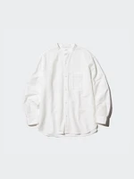 Cotton Linen Stand Collar Shirt