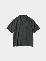 MODAL OPEN COLLAR SHORT SLEEVE SHIRT