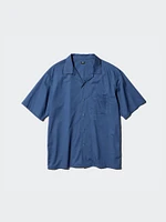 MODAL OPEN COLLAR SHORT SLEEVE SHIRT