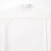 COTTON LINEN STAND COLLAR SHORT SLEEVE SHIRT