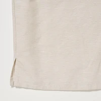 Cotton Linen Open Collar Short Sleeve Shirt