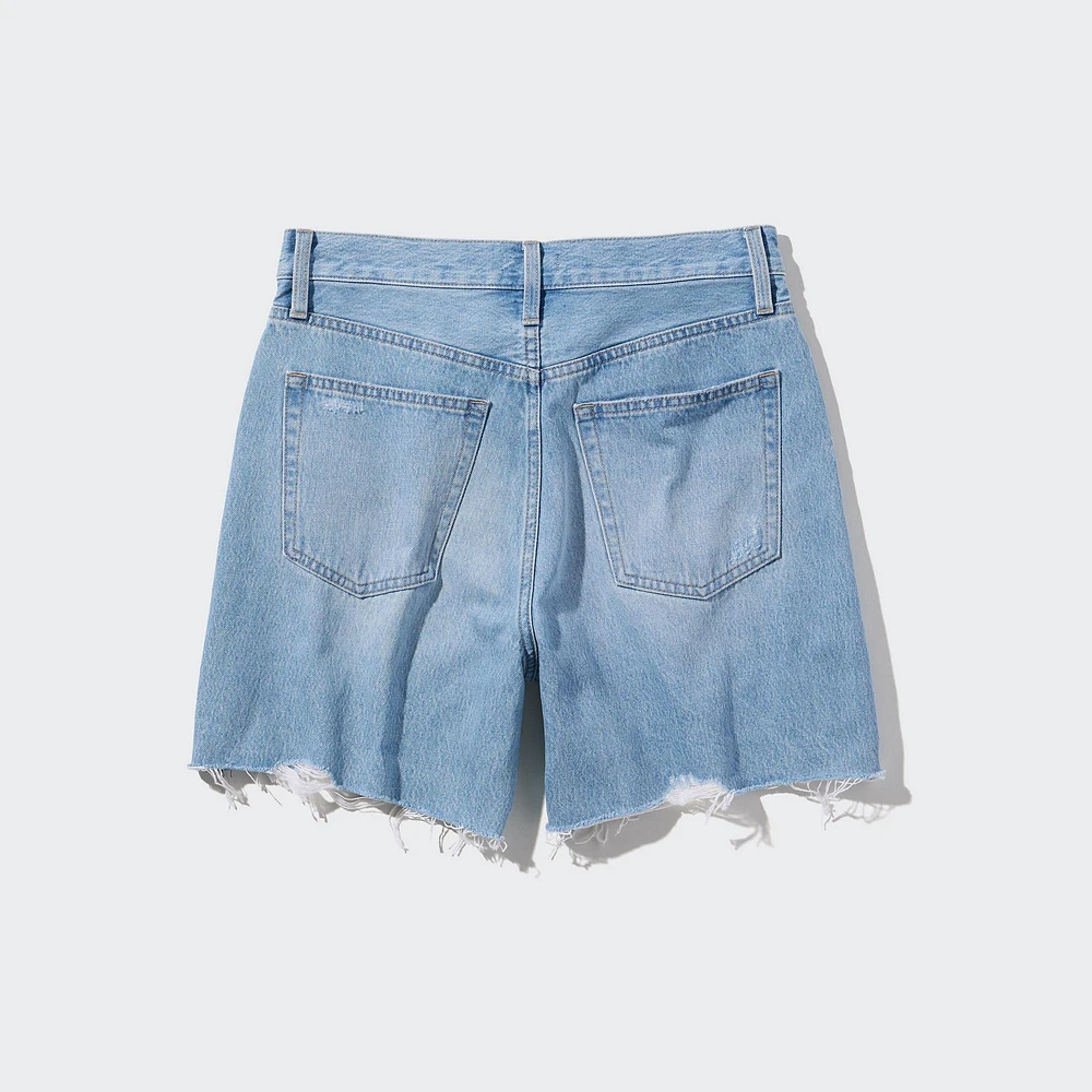 HIGH RISE BAGGY DENIM SHORTS