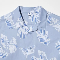 MODAL COTTON OPEN COLLAR SHORT SLEEVE SHIRT