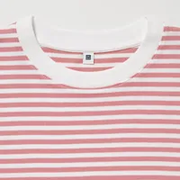 AIRism COTTON STRIPED CREW NECK SHORT SLEEVE T-SHIRT