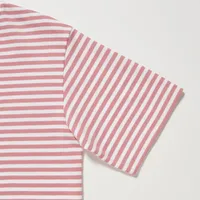 AIRism COTTON STRIPED CREW NECK SHORT SLEEVE T-SHIRT