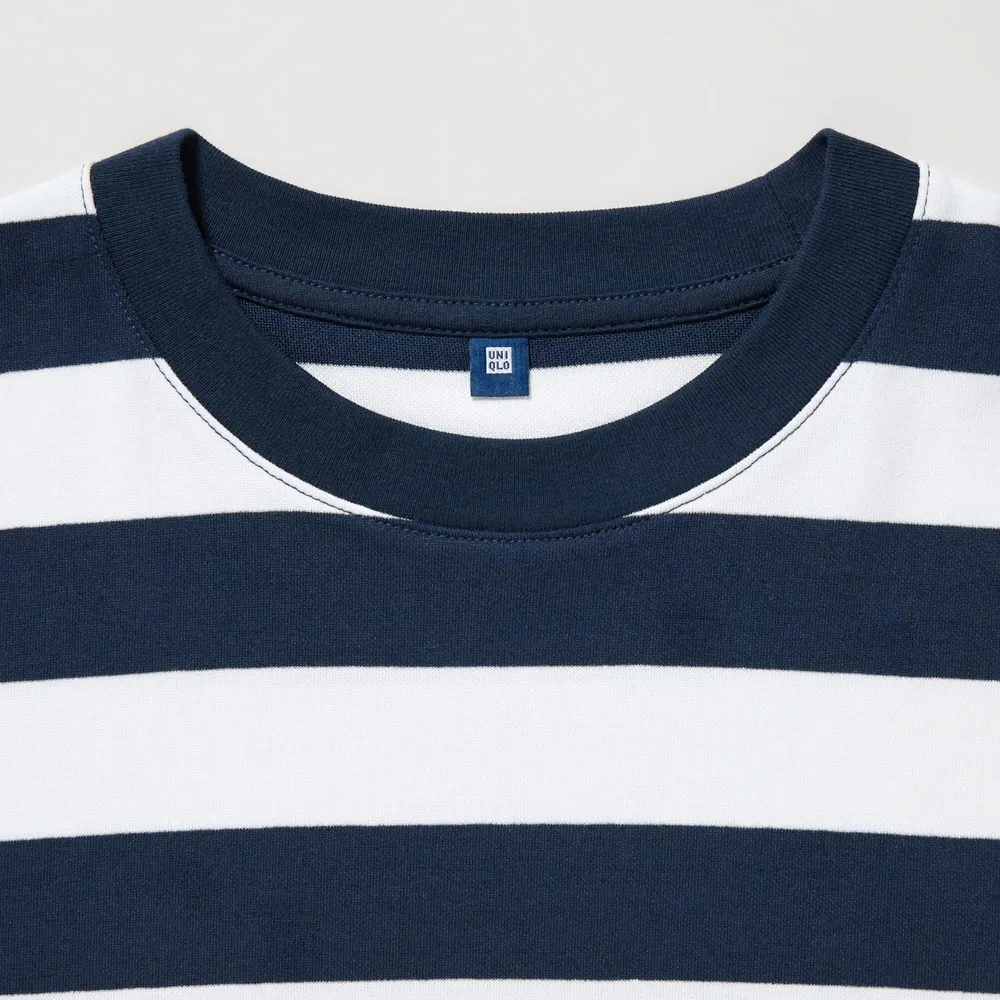 AIRism COTTON STRIPED CREW NECK SHORT SLEEVE T-SHIRT