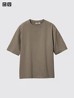 AIRism COTTON OVERSIZED CREW NECK HALF SLEEVE T-SHIRT