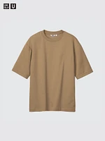 AIRism COTTON OVERSIZED CREW NECK HALF SLEEVE T-SHIRT