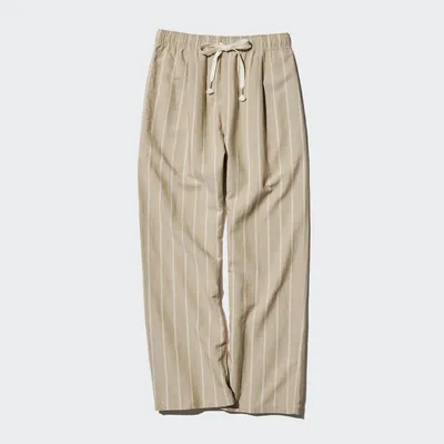 LINEN BLEND STRIPED EASY PANTS