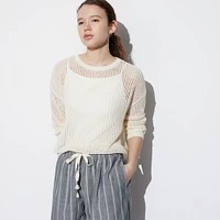 LINEN BLEND STRIPED EASY PANTS