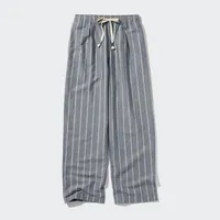 LINEN BLEND STRIPED EASY PANTS