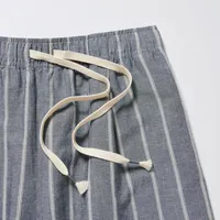 LINEN BLEND STRIPED EASY PANTS