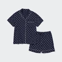 AIRism Cotton Printed Short-Sleeve Pajamas
