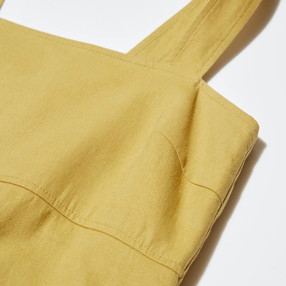 Linen Blend Sleeveless Mini Dress