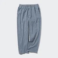 COTTON RELAXED ANKLE PANTS (STRIPED)