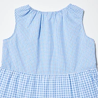 Seersucker Tiered Sleeveless Dress