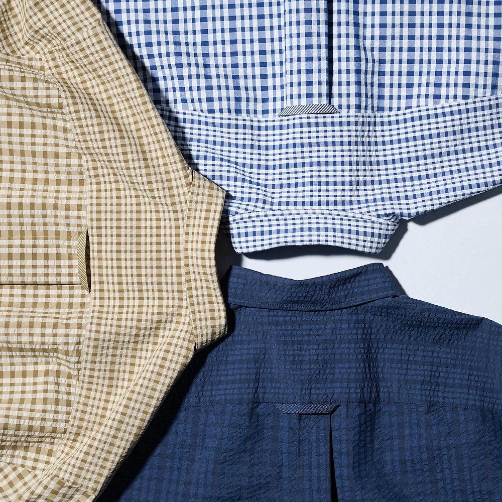 Seersucker Checked Short-Sleeve Shirt